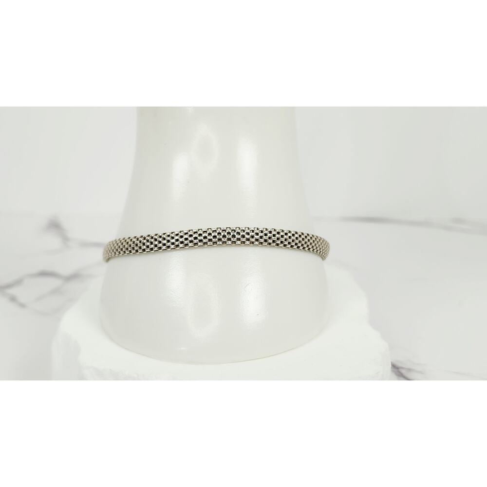 Vintage LIRM 925 Sterling Silver Woven Popcorn Mesh Chain Bracelet Italy - Picture 12 of 16